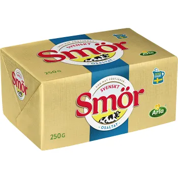Smör Osaltat Svenskt 82% 250g Arla.