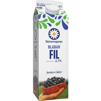 Filmjölk Blåbär 3% 1l Skånemejerier.