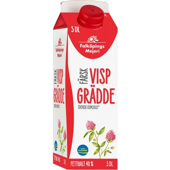 Vispgrädde 40% 5dl Falköpings Mejeri.
