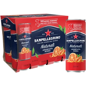 Sparkling drink Aranciata Rossa 6-p 33cl San Pellegrino.
