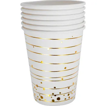 Mugg vit guldfolie 6p Pictura.