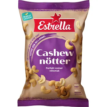 Cashewnötter Rostad &amp; Salt 150g Estrella.