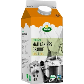 Matlagningsgrädde Ekologisk 13% 1,5l KRAV Arla® Pro.