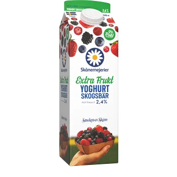 Fruktyoghurt Skogsbär 2,4% 1000g Skånemejerier.