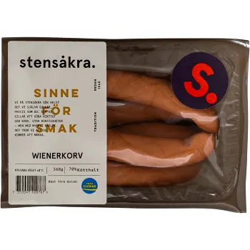 Wienerkorv 70% Kötthalt 360g Stensåkra.