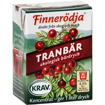 Tranbärsdryck Koncentrat Ekologisk 2dl KRAV Finnerödja.