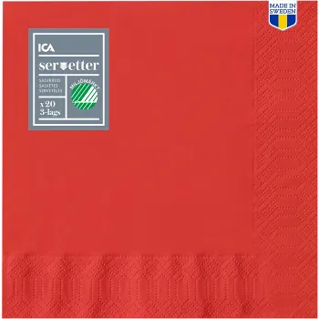 Servett Röd 24cm 20-p ICA Home.