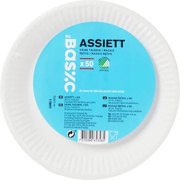 Assiett Vit 18cm 50-p ICA Basic.