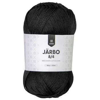 Virkgarn 8/4 Svart 50gr Järbo.