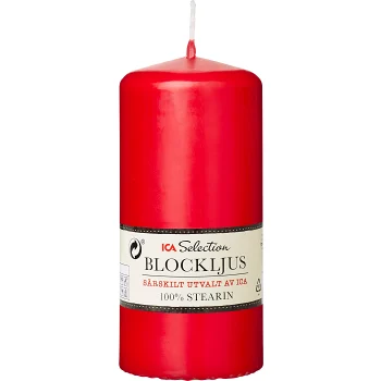 Blockljus Röd 7x15cm ICA Selection.