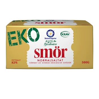 Smör Normalsaltat Ekologisk 82% 500g KRAV Skånemejerier.