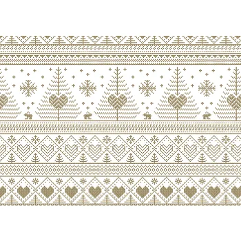 Julpapper Korsstygn Guld  0,7x3m ICA.