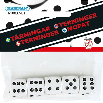 Tärningar 5-pack Kärnan.
