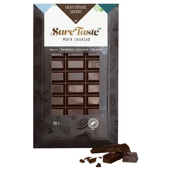 Chokladkaka Mörk choklad 90g Sure Taste.