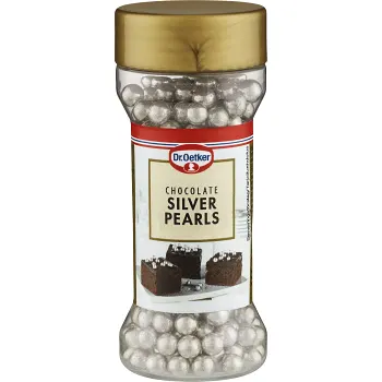 Bakdekoration Silver pearls Chocolate 52g Dr. Oetker.