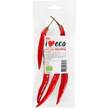 Röd peppar Ekologisk 40g Klass 1 ICA I love eco.