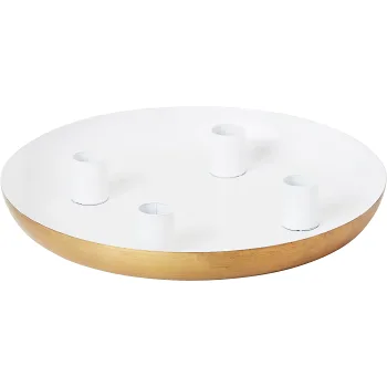 Ljusstake vit 4ljus metall.