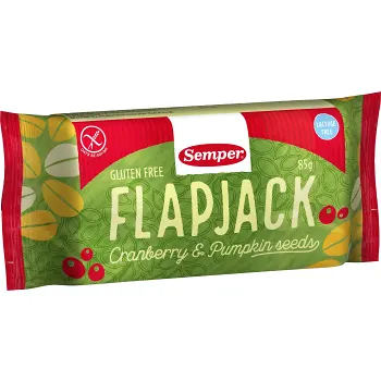 Flapjack Cranberry &amp; pumpkin seed Glutenfri 85g Semper.
