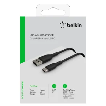 USB-A till USB-C Svart 2m Belkin.