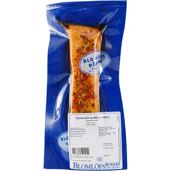 Varmrökt laxfilé Jägermix ca 120g Blomlöfs Rökeri.