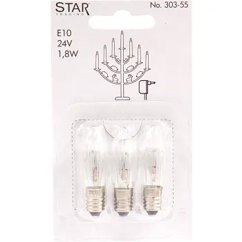 Reservlampa 3-p E10 24V 1,8W Star Trading.