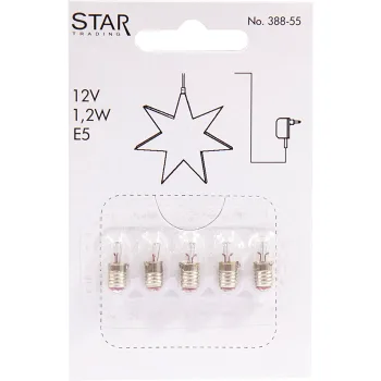 Reservlampa 5-p E5 12V 1,2W Star Trading.