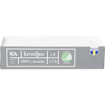 Kronljus vit 8p ICA.