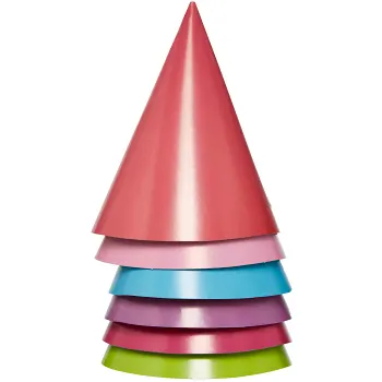 Partyhattar Enfärgade 6-p.