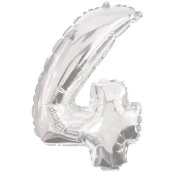 Folieballong Nr 4 Silver.
