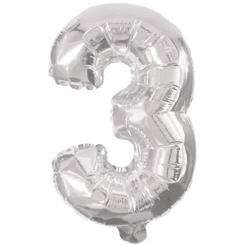 Folieballong Nr 3 Silver.