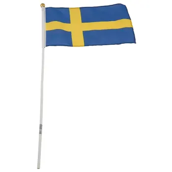 Tygflagga med pinne.