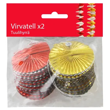 Virvateller Röd & guld 2-p Festive.
