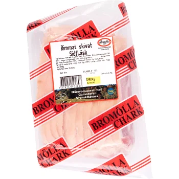 Sidfläsk Rimmat &amp; skivat ca 470g Bromölla Chark.