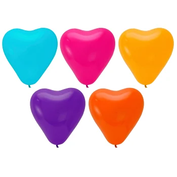 Hjärtballonger mix färg 10p Festive.
