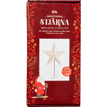 Stjärna Jenny på fot Vit 60cm ICA.