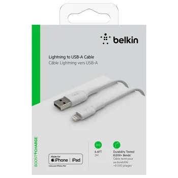 Lightningkabel Vit 2m Belkin.