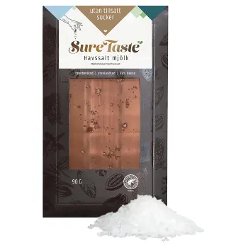 Chokladkaka Havssalt Mjölk 90g Sure Taste.