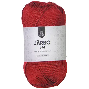 Virkgarn 8/4 Röd 50 gr Järbo.