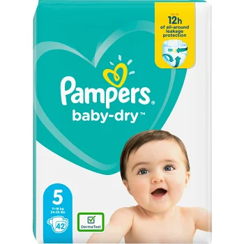 Blöjor Baby-Dry Strl 5 11-16kg 42-pack ValuePack Pampers.
