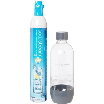 Gascylinder och flaska Sodastream.