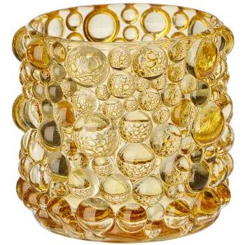 Bubble ljuslykta amber H8,5.