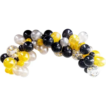 Ballongbåge svart guld silver Festive.