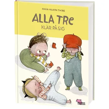 Alla tre klär på sig.