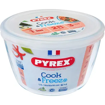 Ugn & Förvaringsform rund Cook & Freeze 1,1l Pyrex.