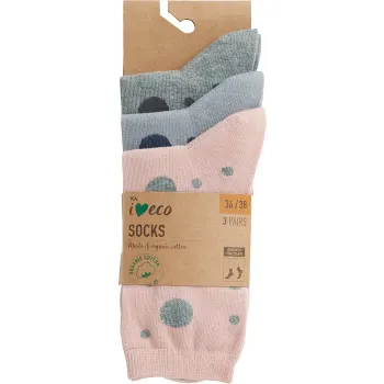 Strumpa Eko Mönstrad Gråmelange stl 39-41 3-p ICA I love eco.