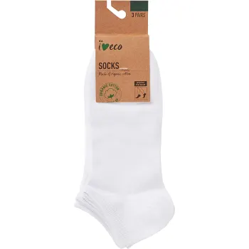 Strumpa 3p hidden vit 44/47 ICA I love eco.