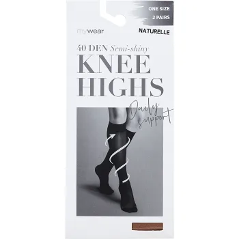 Knästrumpa 2p 40Den Daily Support Svart Onesize mywear.