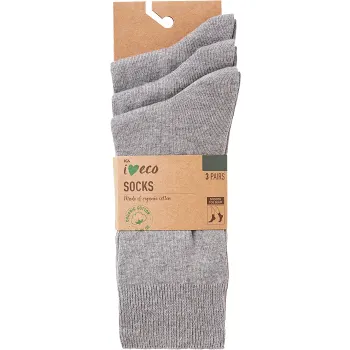 Strumpa 3p gråmelange 40/43 ICA I love eco.