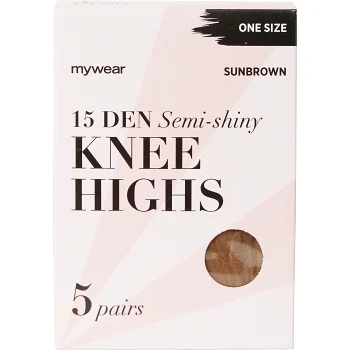 Knästrumpa 5p 15Den Sunbrown Onesize mywear.