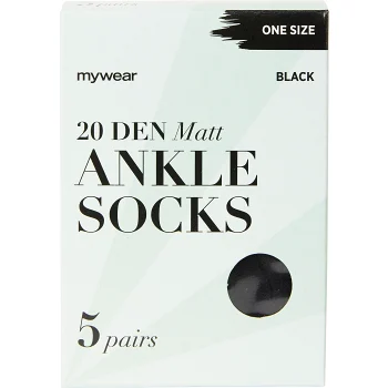 Ankelsocka 5p 20Den Svart Onesize mywear.